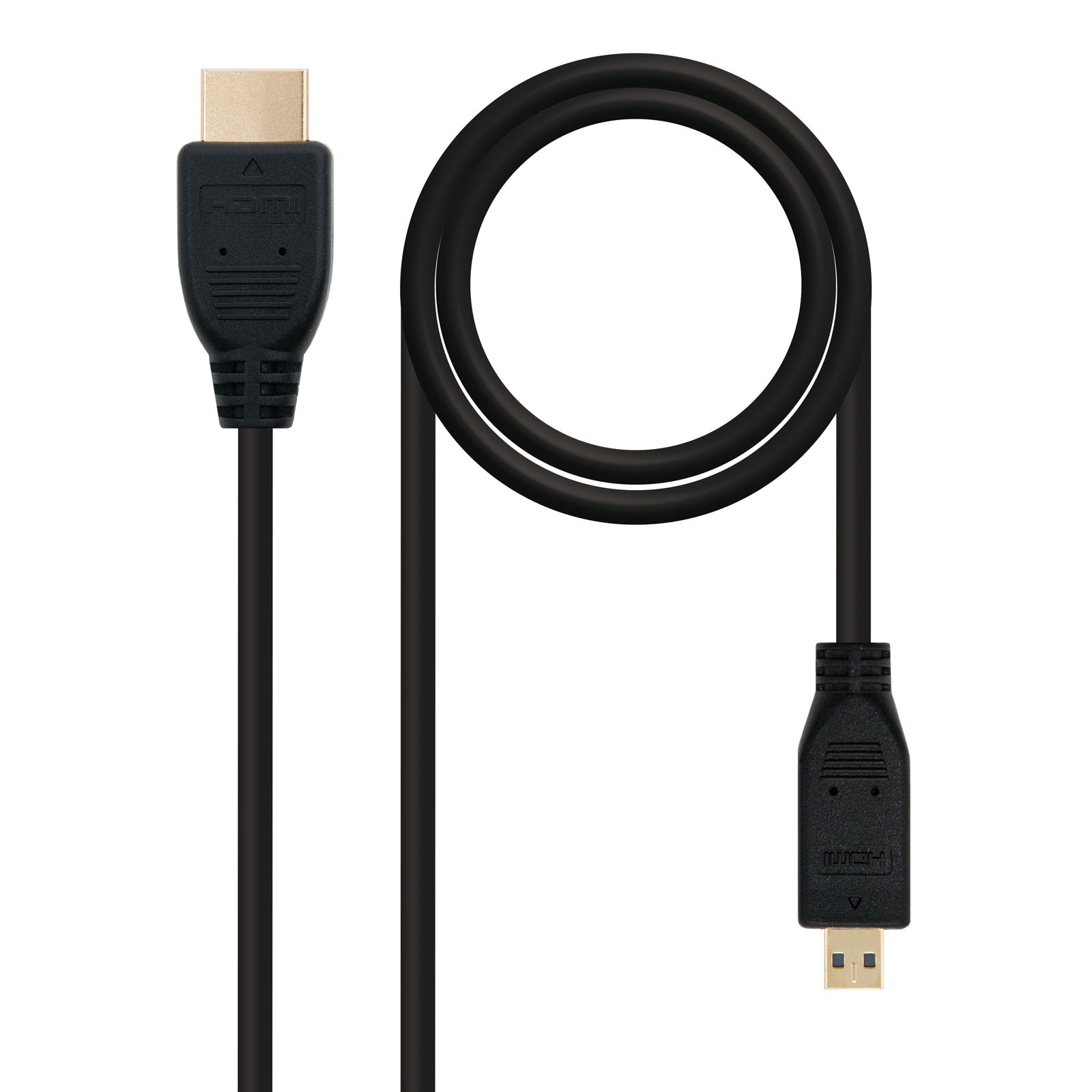NANOCABLE CABLE MICRO HDMI V1.4 (ALTA VELOCIDAD / HEC), A/M-D/M, 1.8 M, 1,8 m, HDMI tipo A (Estandar), HDMI tipo D (Micro), 1096 x 2160 Pixeles, 3D, Negro