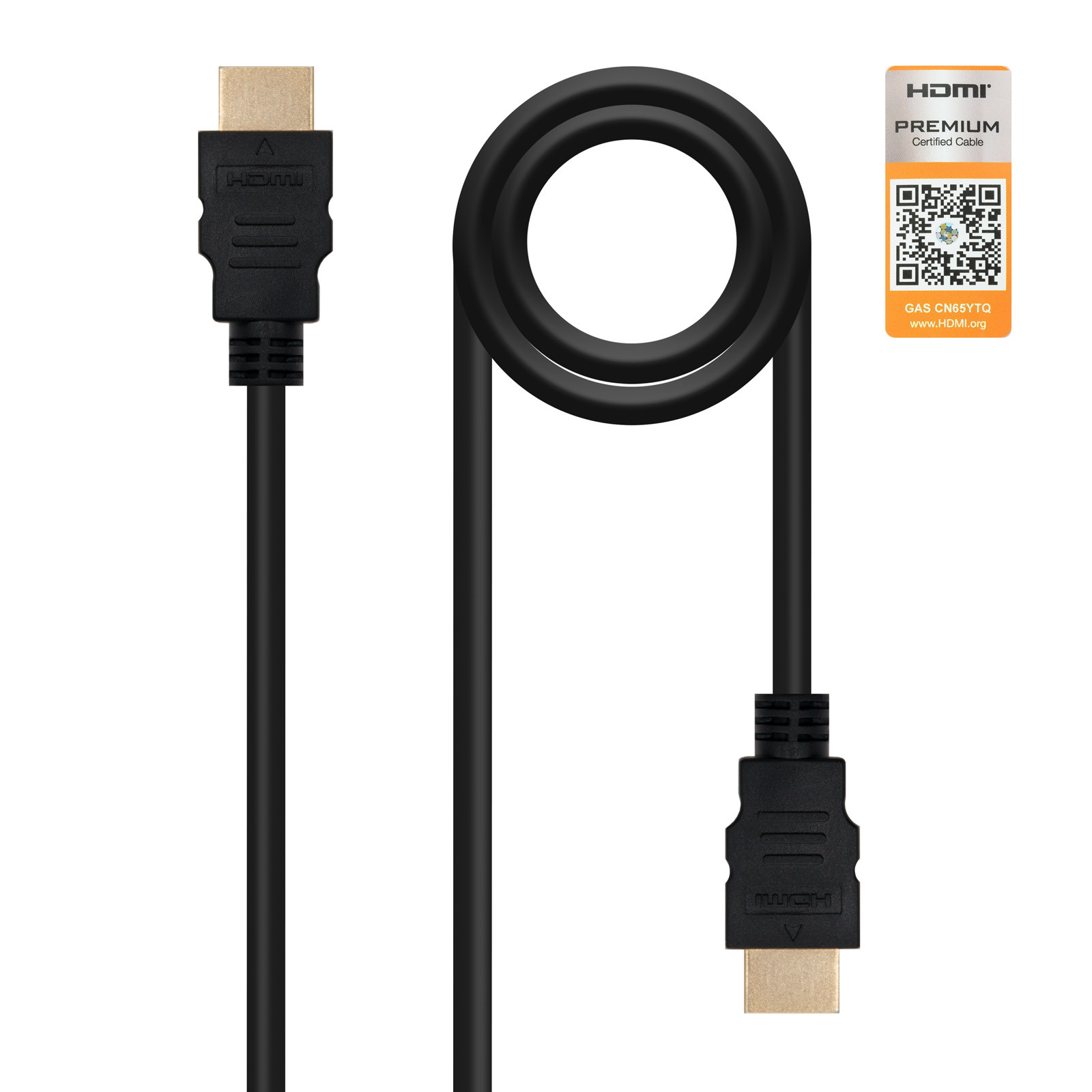 NANOCABLE HDMI V2.0, 1.5m, 1,5 m, HDMI tipo A (Estandar), HDMI tipo A (Estandar), 3840 x 2160 Pixeles, 3D, Negro