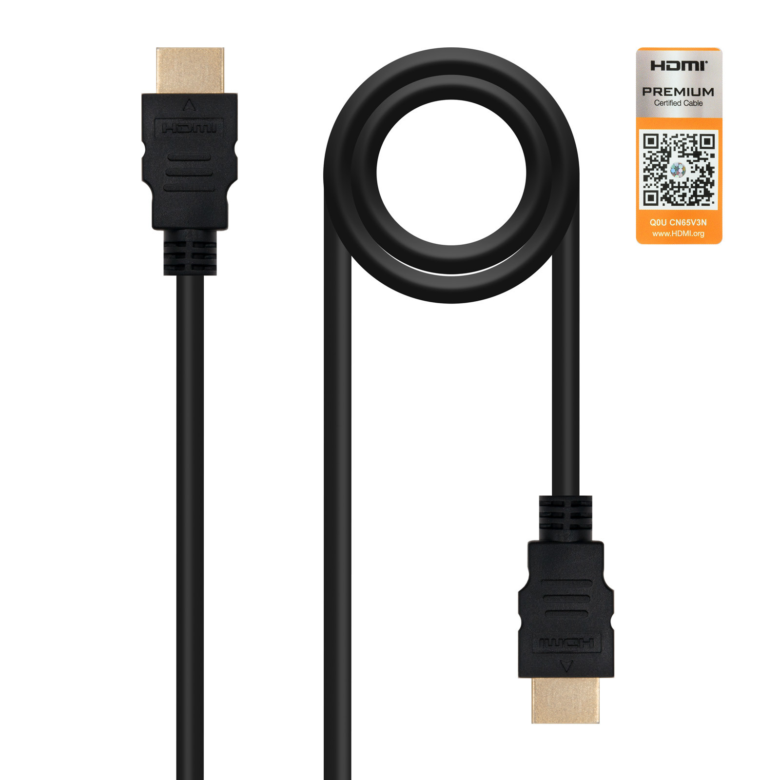 NANOCABLE HDMI V2.0, 2m, 2 m, HDMI tipo A (Estandar), HDMI tipo A (Estandar), 3840 x 2160 Pixeles, 3D, Negro