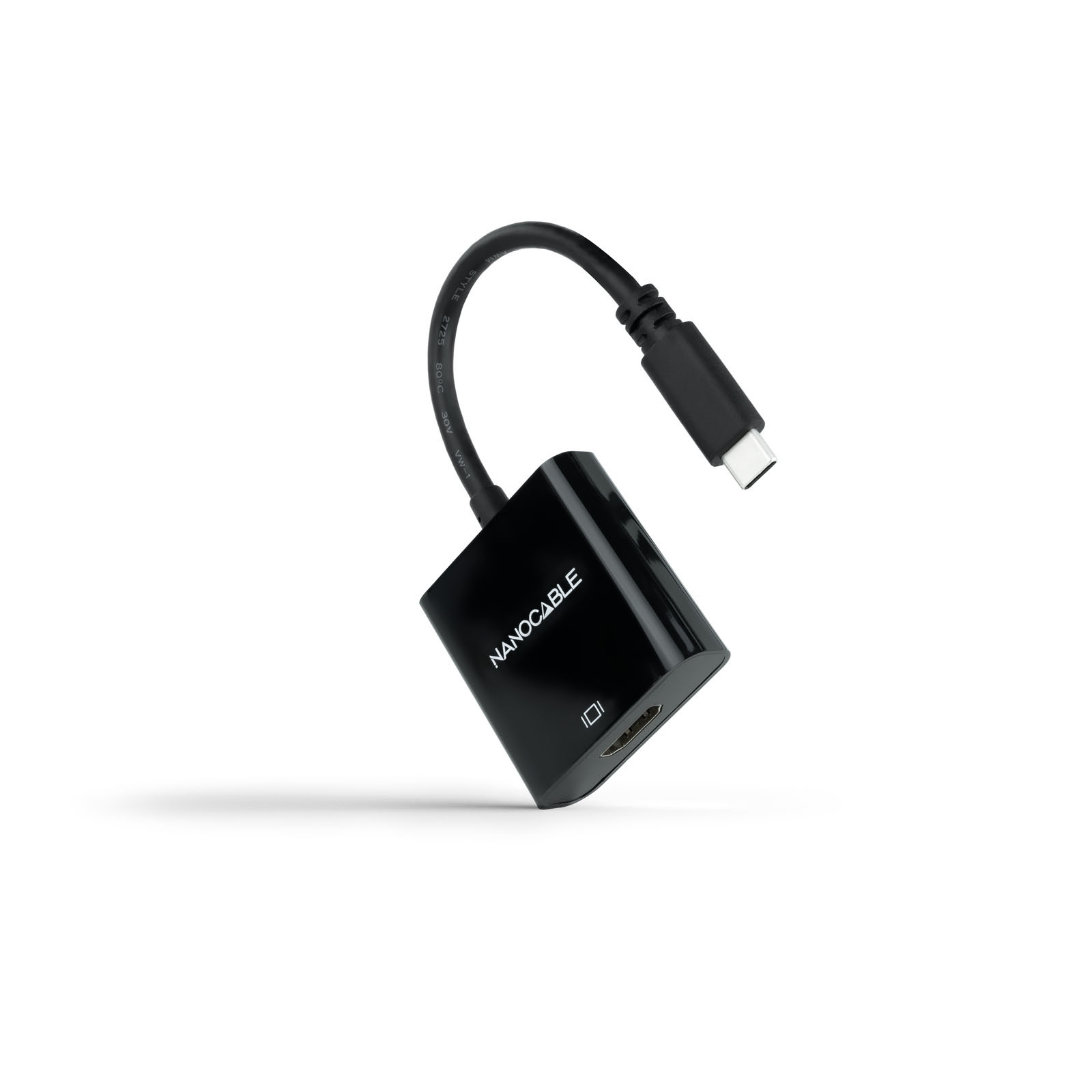 NANOCABLE Conversor USB-C a HDMI 4K, USB-C/M-HDMI/H, Negro, 15 cm, 3.2 Gen 1 (3.1 Gen 1), USB Tipo C, Salida HDMI, 4096 x 2160 Pixeles