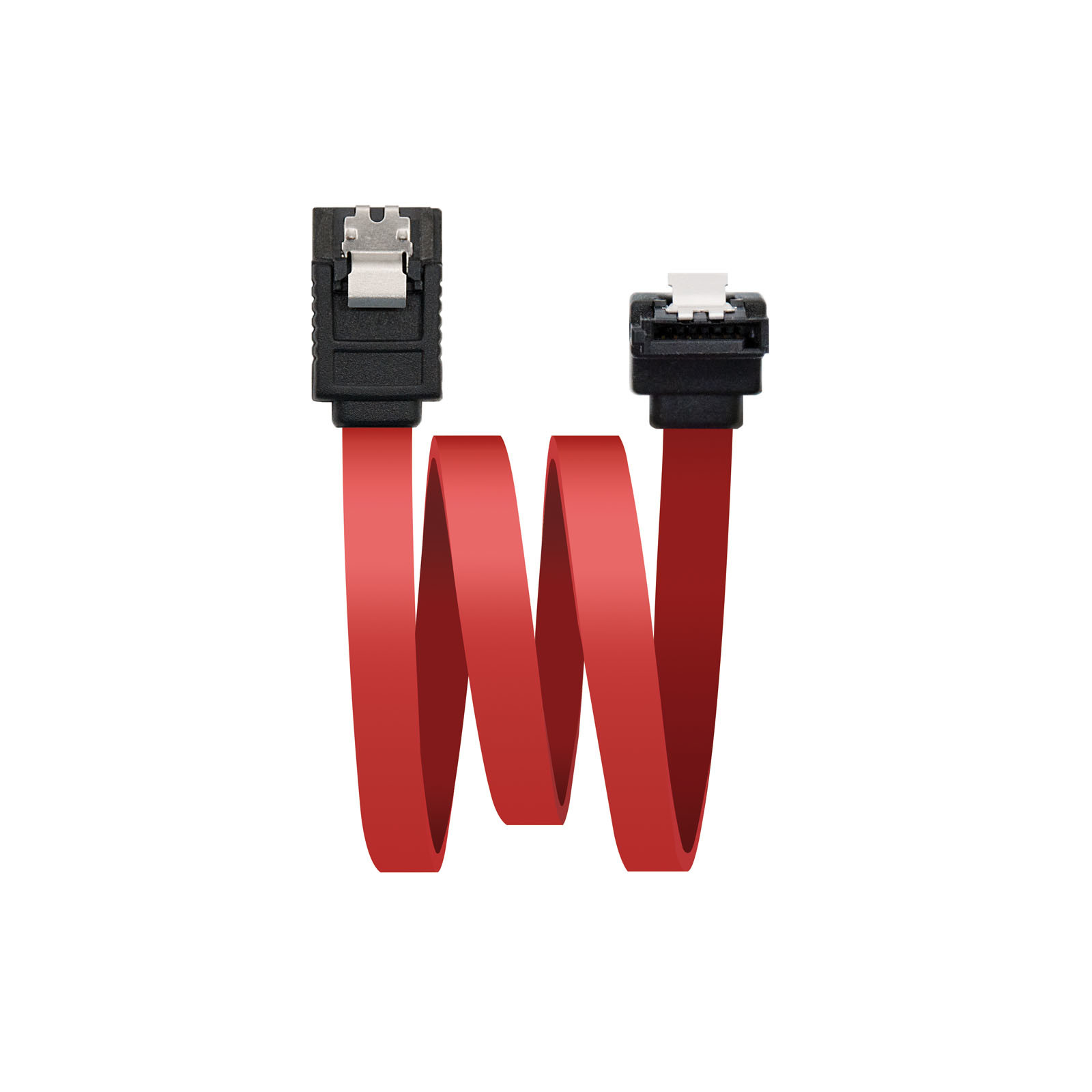 NANOCABLE CABLE SATA DATOS ACODADO CON ANCLAJES 0.5 M, 0,5 m, SATA I, Macho/Macho, Negro, Rojo, Derecho, Abajo
