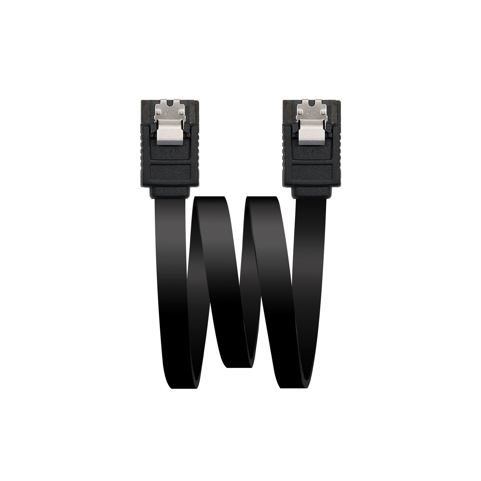 NANOCABLE CABLE SATA III DATOS 6G CON ANCLAJES, NEGRO, 0.5 M, 0,5 m, SATA III, Macho/Macho, Negro, Derecho, Derecho