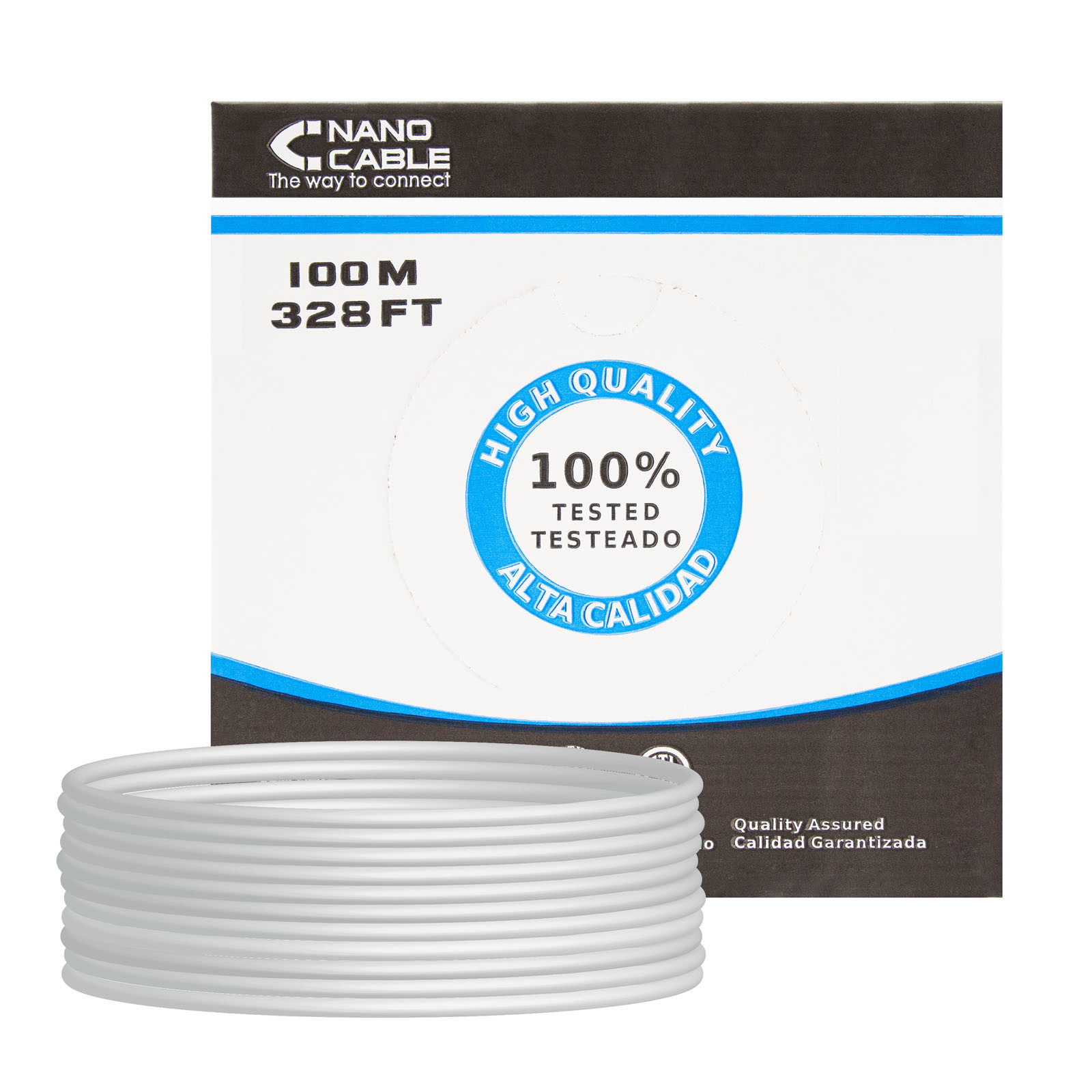 NANOCABLE CABLE RED RJ45 CAT.5E UTP FLEXIBLE AWG24, 100 M, 100 m, Cat5e, U/UTP (UTP), Gris