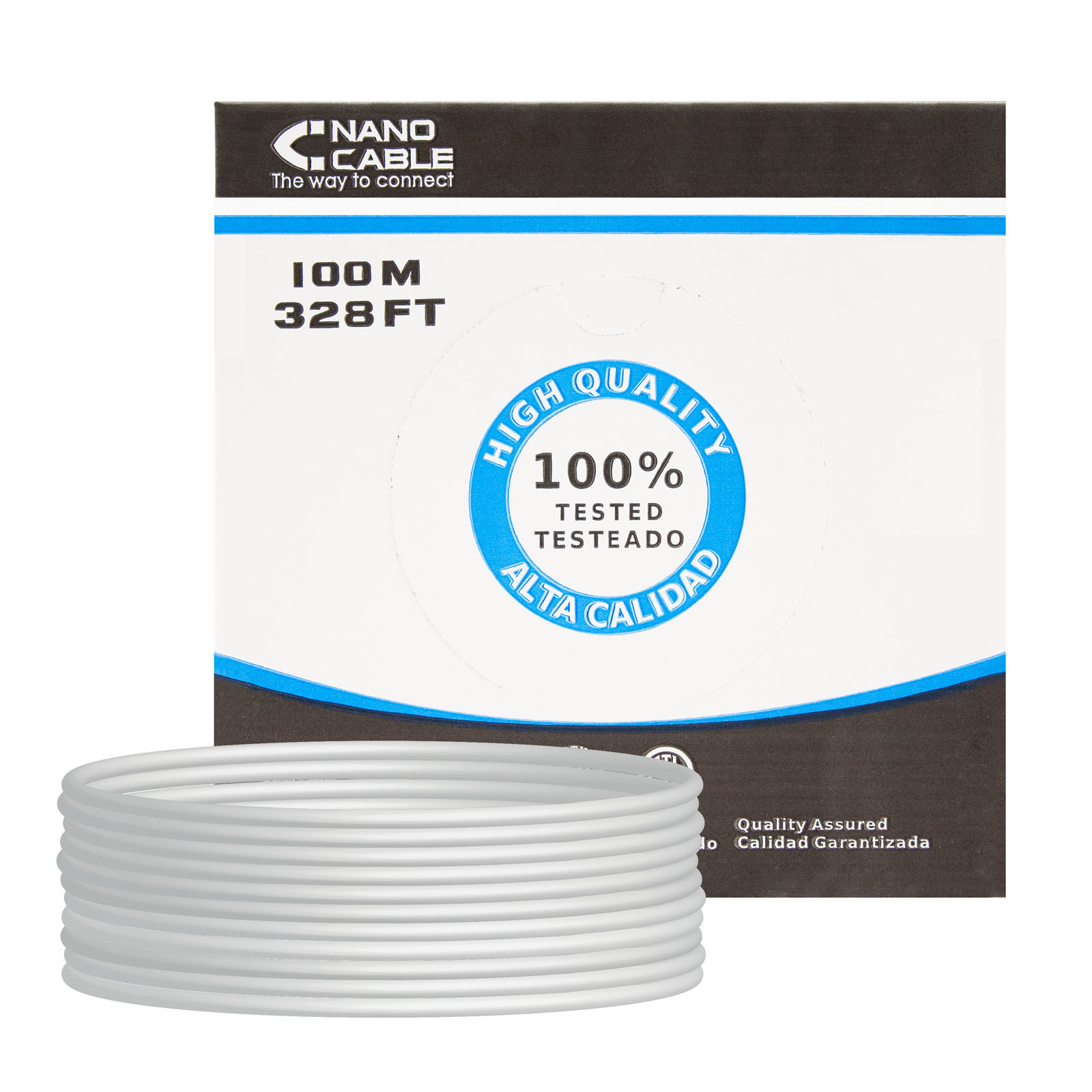 NANOCABLE CABLE RED RJ45 CAT.6 FTP RIGIDO AWG24, 100 M, 100 m, Cat6, F/UTP (FTP), Gris
