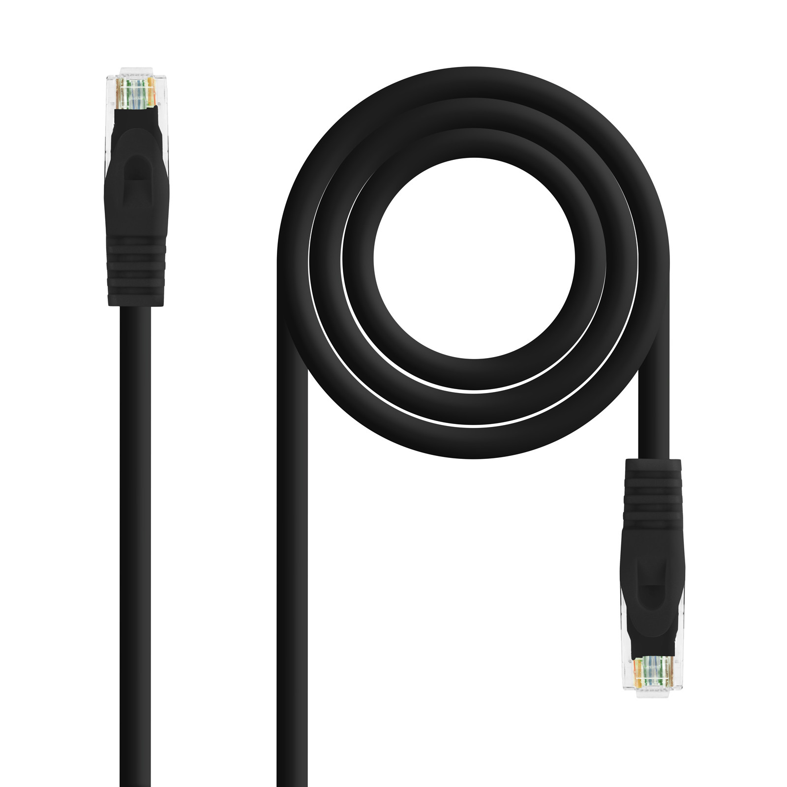 NANOCABLE Cable Red Latiguillo RJ45 LSZH CAT.6A UTP AWG24, Negro, 30 cm, 0,3 m, Cat6a, U/UTP (UTP), RJ-45, RJ-45, Negro
