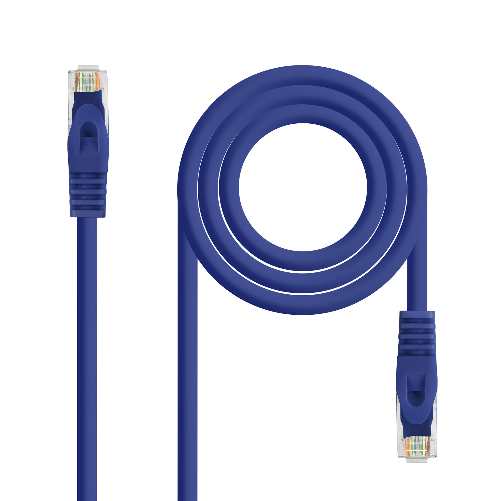 NANOCABLE Cable Red Latiguillo RJ45 LSZH CAT.6A UTP AWG24, Azul, 30 cm, 0,3 m, Cat6a, U/UTP (UTP), RJ-45, RJ-45, Azul