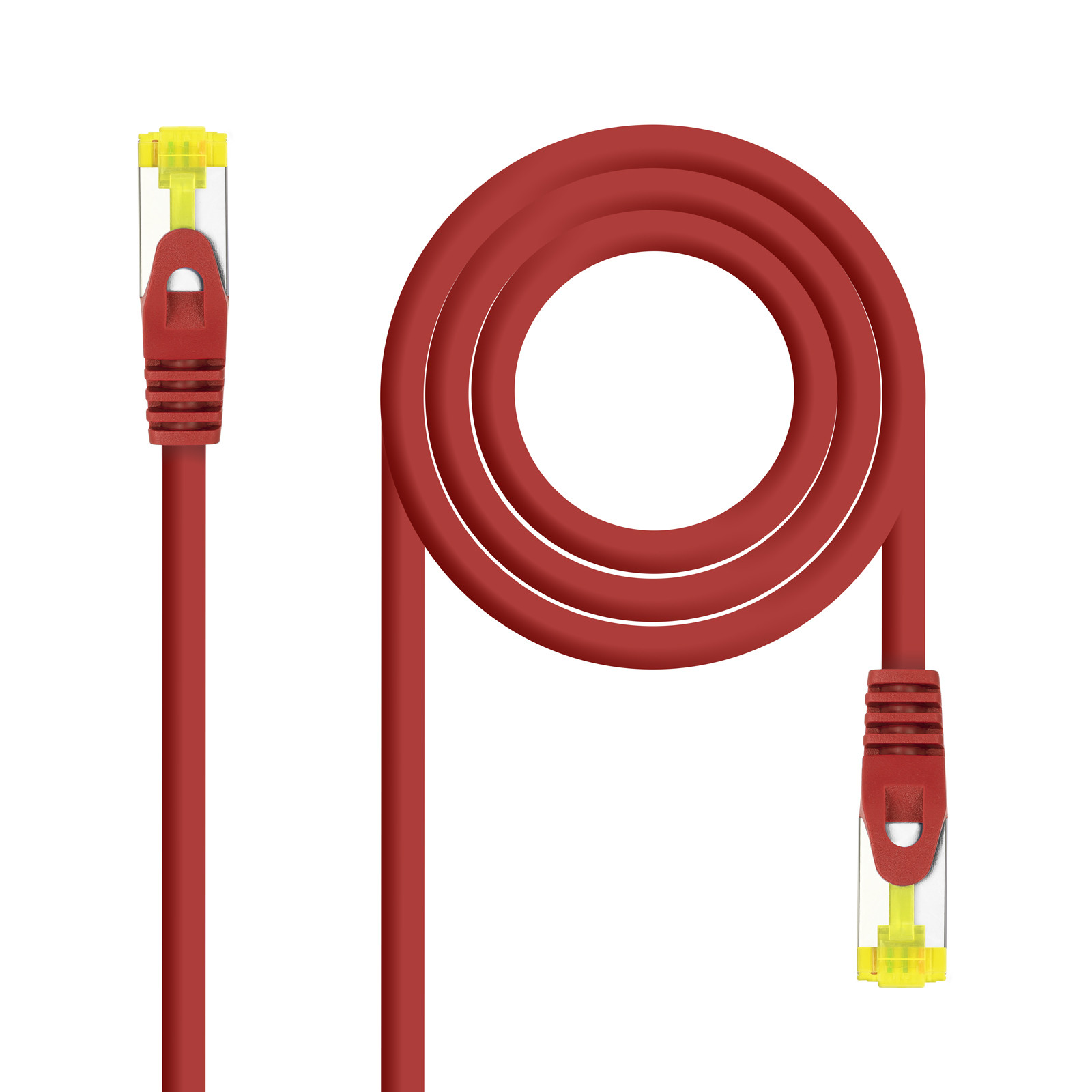 NANOCABLE Cable Red Latiguillo RJ45 LSZH CAT.6A SFTP AWG26, Rojo, 25 cm, 0,25 m, Cat6a, SF/UTP (S-FTP), RJ-45, RJ-45, Rojo