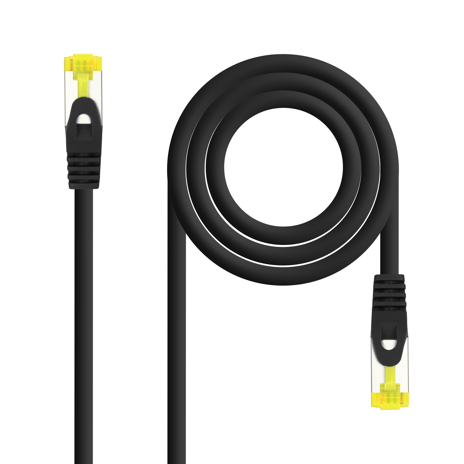 NANOCABLE Cable Red Latiguillo RJ45 LSZH CAT.6A SFTP AWG26, Negro, 30 cm, 0,3 m, Cat6a, SF/UTP (S-FTP), RJ-45, RJ-45, Negro