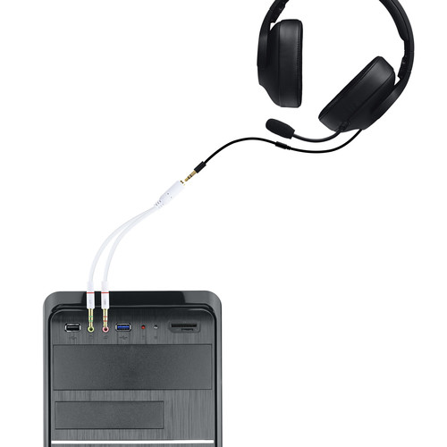NANOCABLE Cable Adaptador Audio Jack 3.5/H de 4 Pines a 2 Jack 3.5/M de 3 Pines, Blanco, 20 Cm, 2 x 3.5mm, Macho, 3,5mm, Hembra, 0,2 m, Blanco
