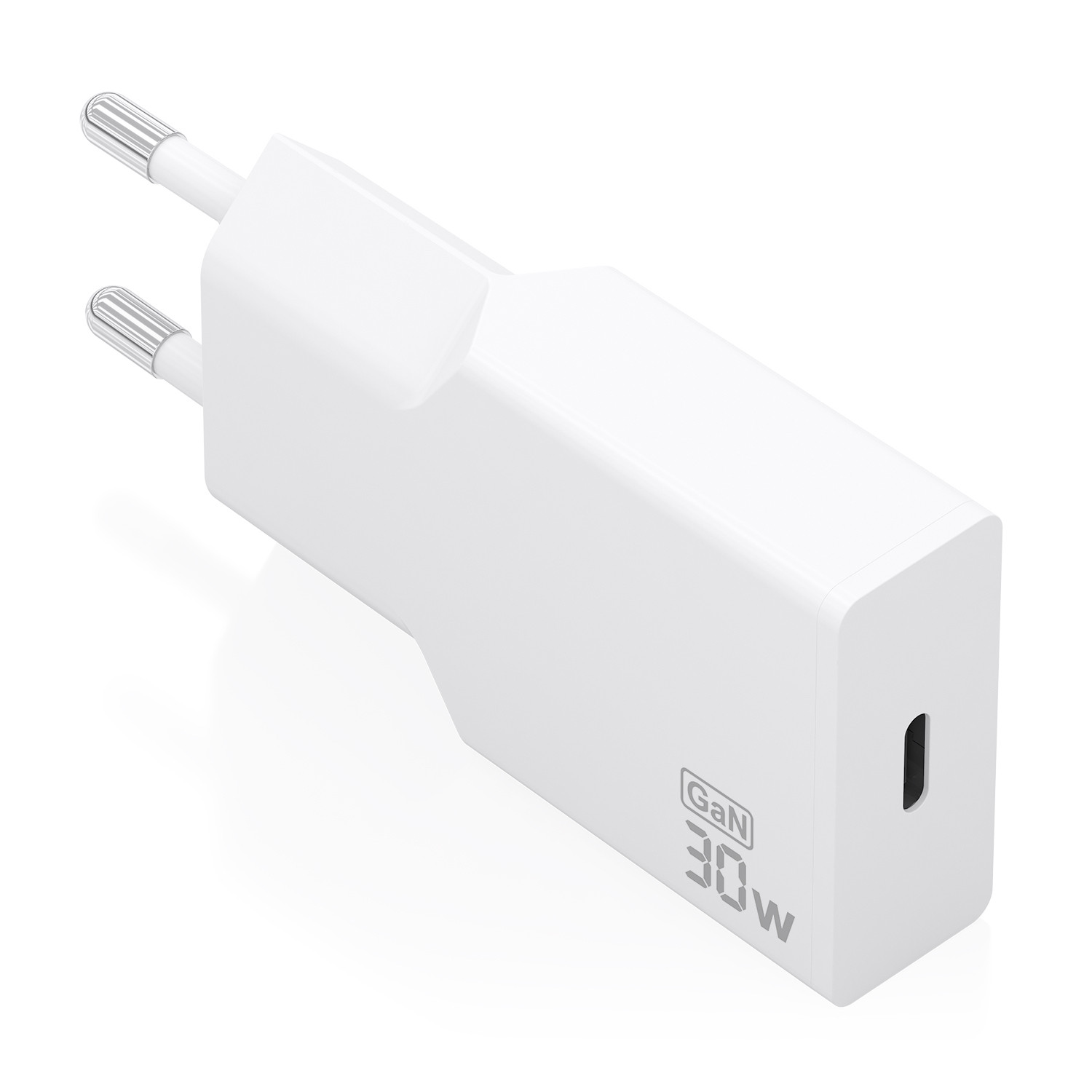 AISENS - CARGADOR ULTRA DELGADO GaN 30W, 1xUSB-C PD3.0, BLANCO