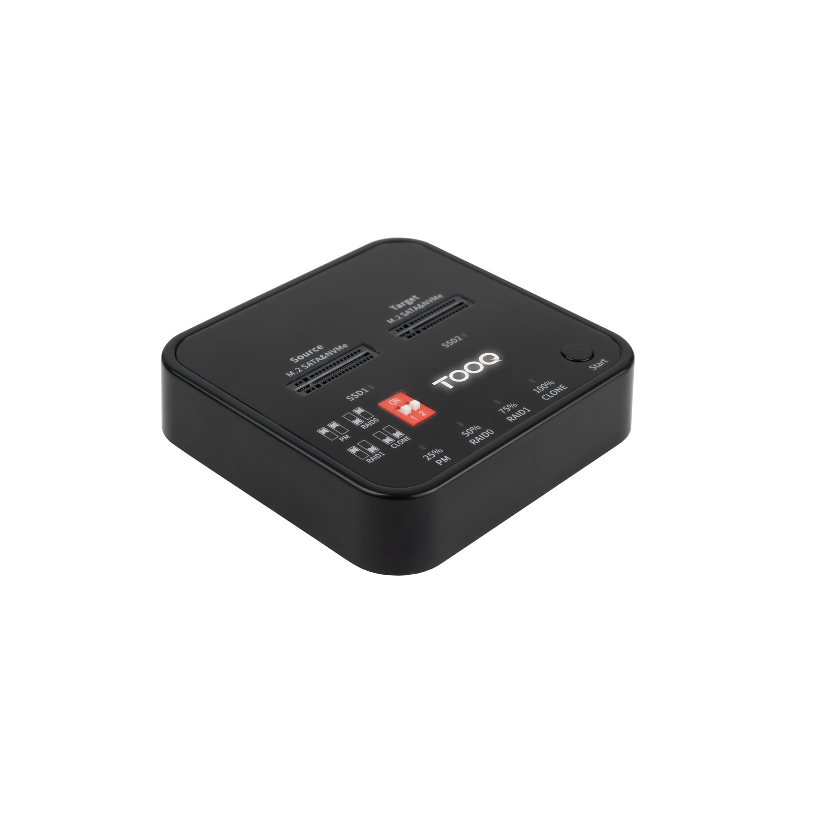TOOQ DOCK 2xSSD M.2 NVMe PICe USB-C3.2 Gen2 CLONE NEGRO