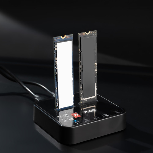 TOOQ DOCK 2xSSD M.2 NVMe PICe USB-C3.2 Gen2 CLONE NEGRO