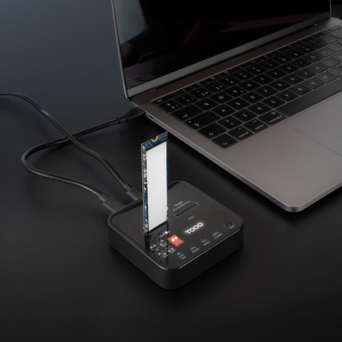 TOOQ DOCK 2xSSD M.2 NVMe PICe USB-C3.2 Gen2 CLONE NEGRO