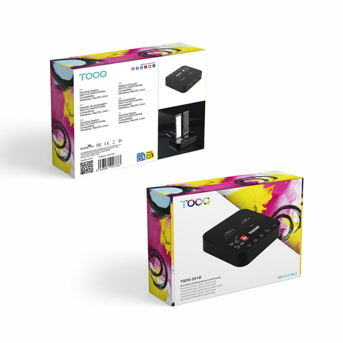 TOOQ DOCK 2xSSD M.2 NVMe PICe USB-C3.2 Gen2 CLONE NEGRO