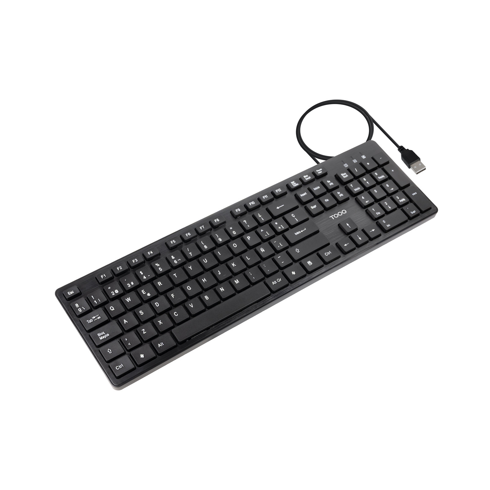 TOOQ TECLADO SILENCIOSO USB 105 TECLAS, NEGRO