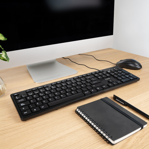 TOOQ TECLADO SILENCIOSO USB 105 TECLAS, NEGRO