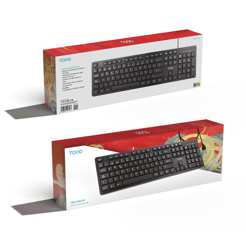 TOOQ TECLADO SILENCIOSO USB 105 TECLAS, NEGRO