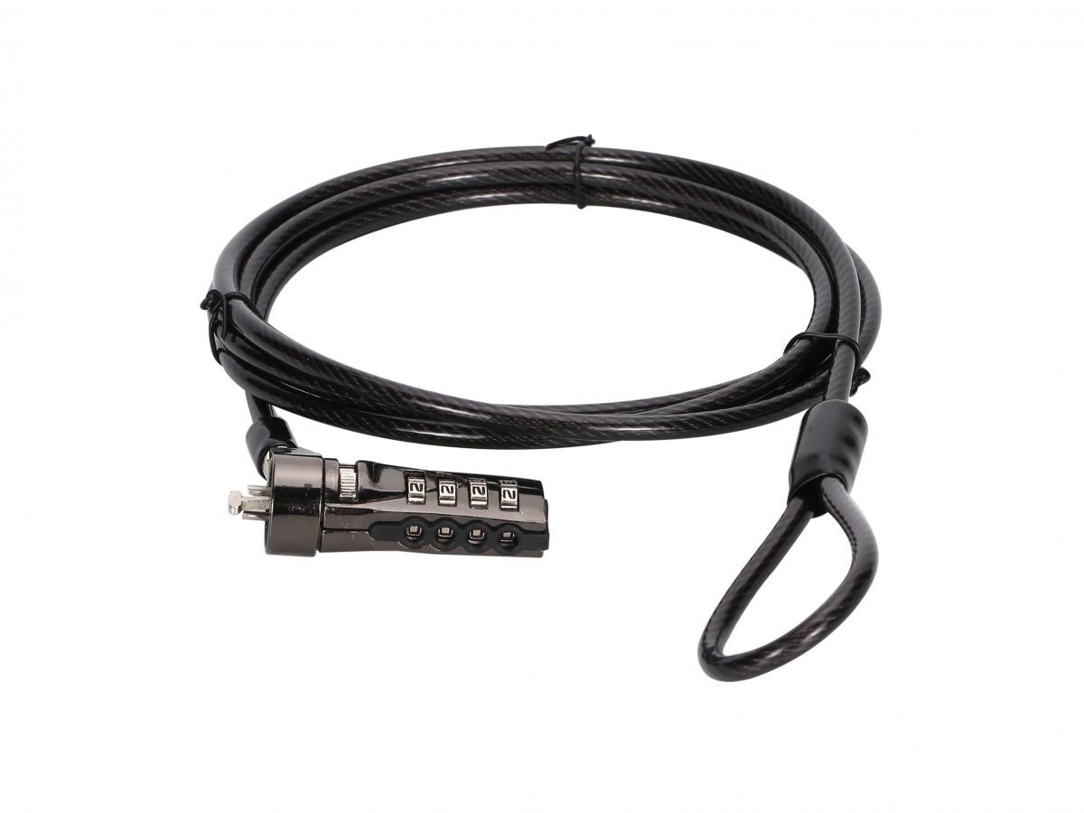 CONCEPTRONIC Candado de combinacion para portatil CUSTODIO01BS (ranura de seguridad estandar, 1,8 m) CUSTODIO01BS Combination Laptop Lock, Standard Security Slo