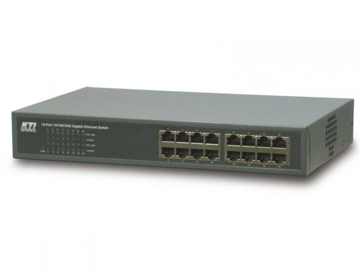 KTI 16-port 10/100/1000Base-T Gigabit copper switch