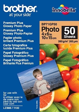 BROTHER Papel Inkjet Glossy 10x15 50h 260g/m2