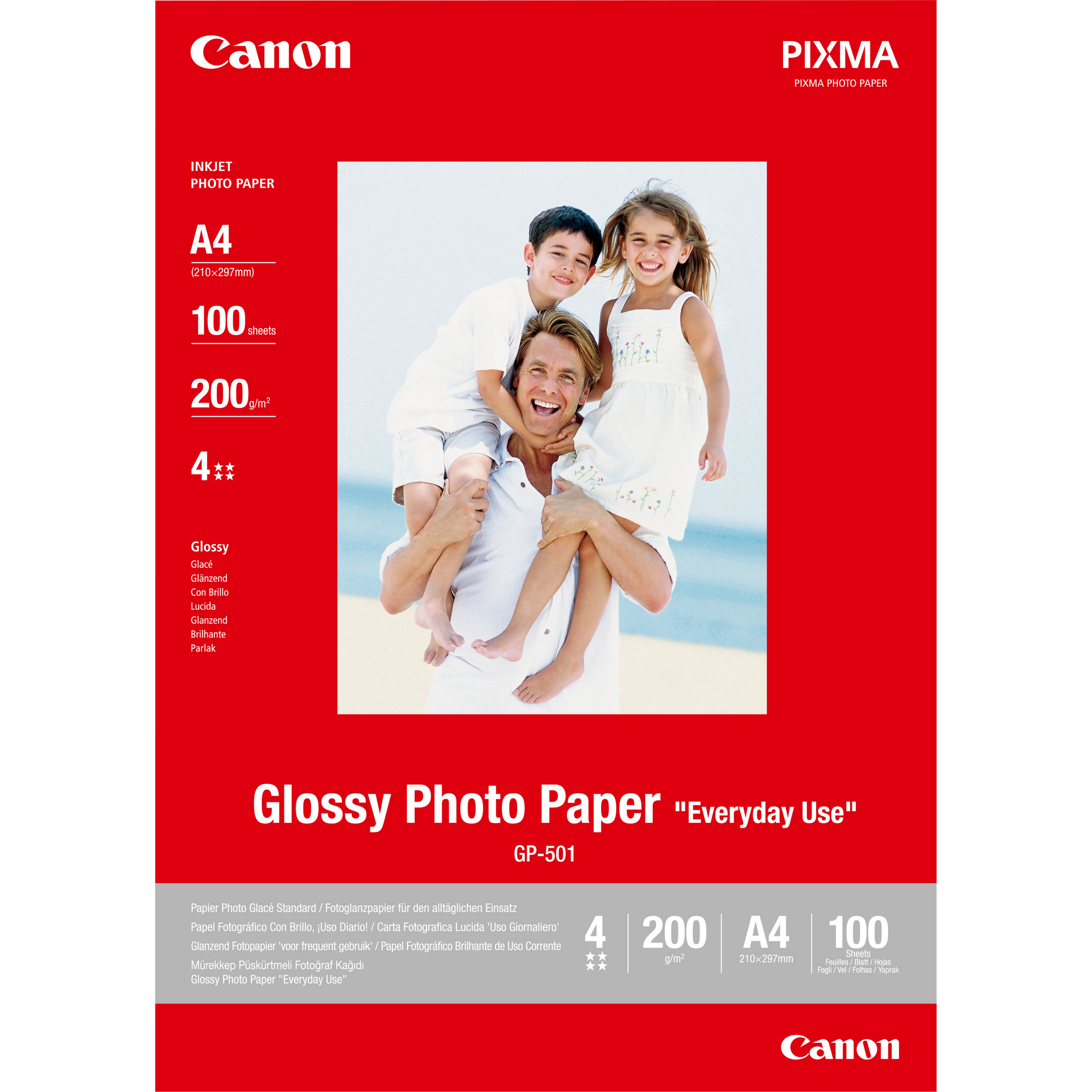 Canon Papel Fotografico Brillante. 100 Hojas. A4. 170g.