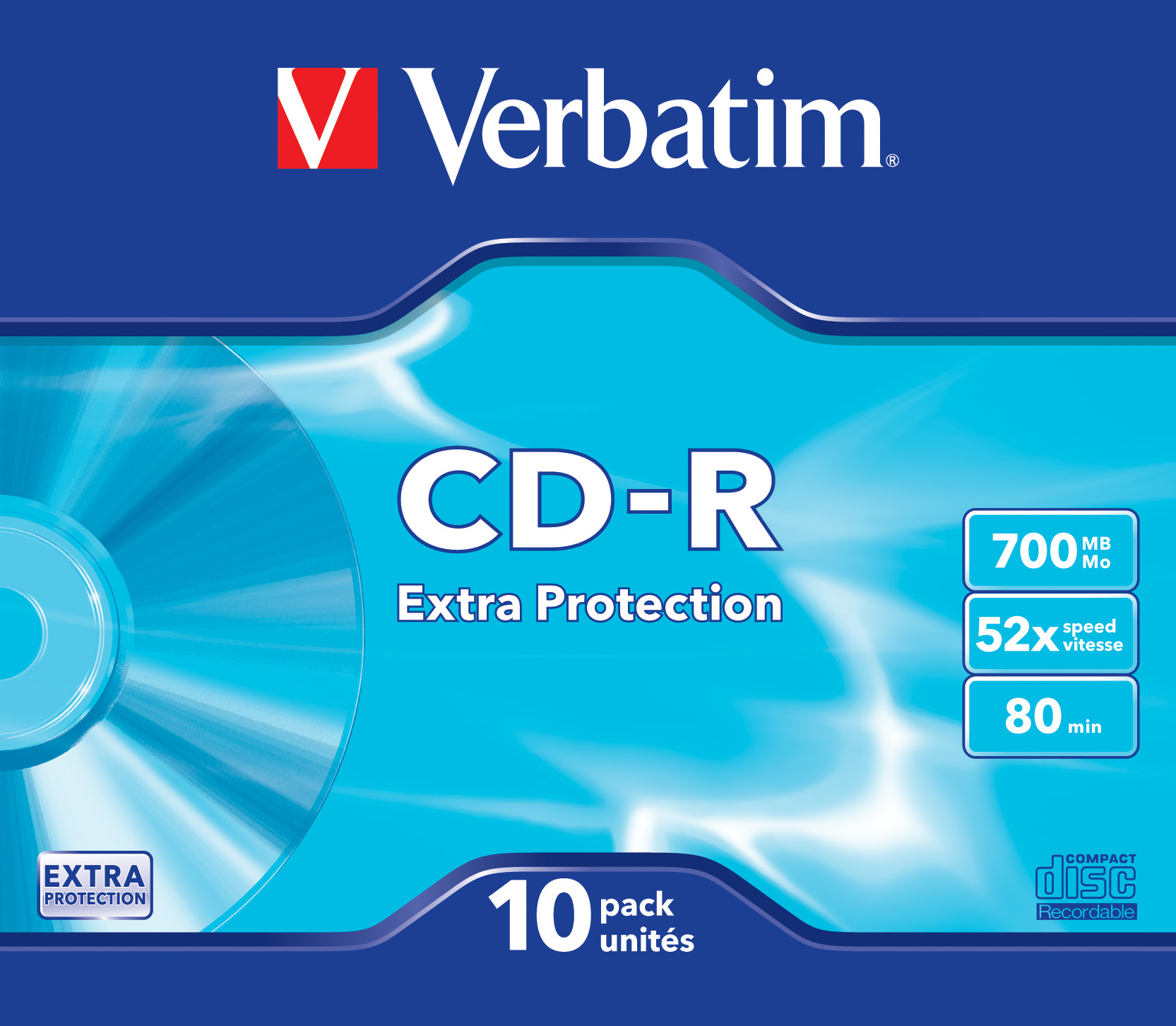 VERBATIM CD-R 700Mb 52X Slim (Pack 10 unidades)