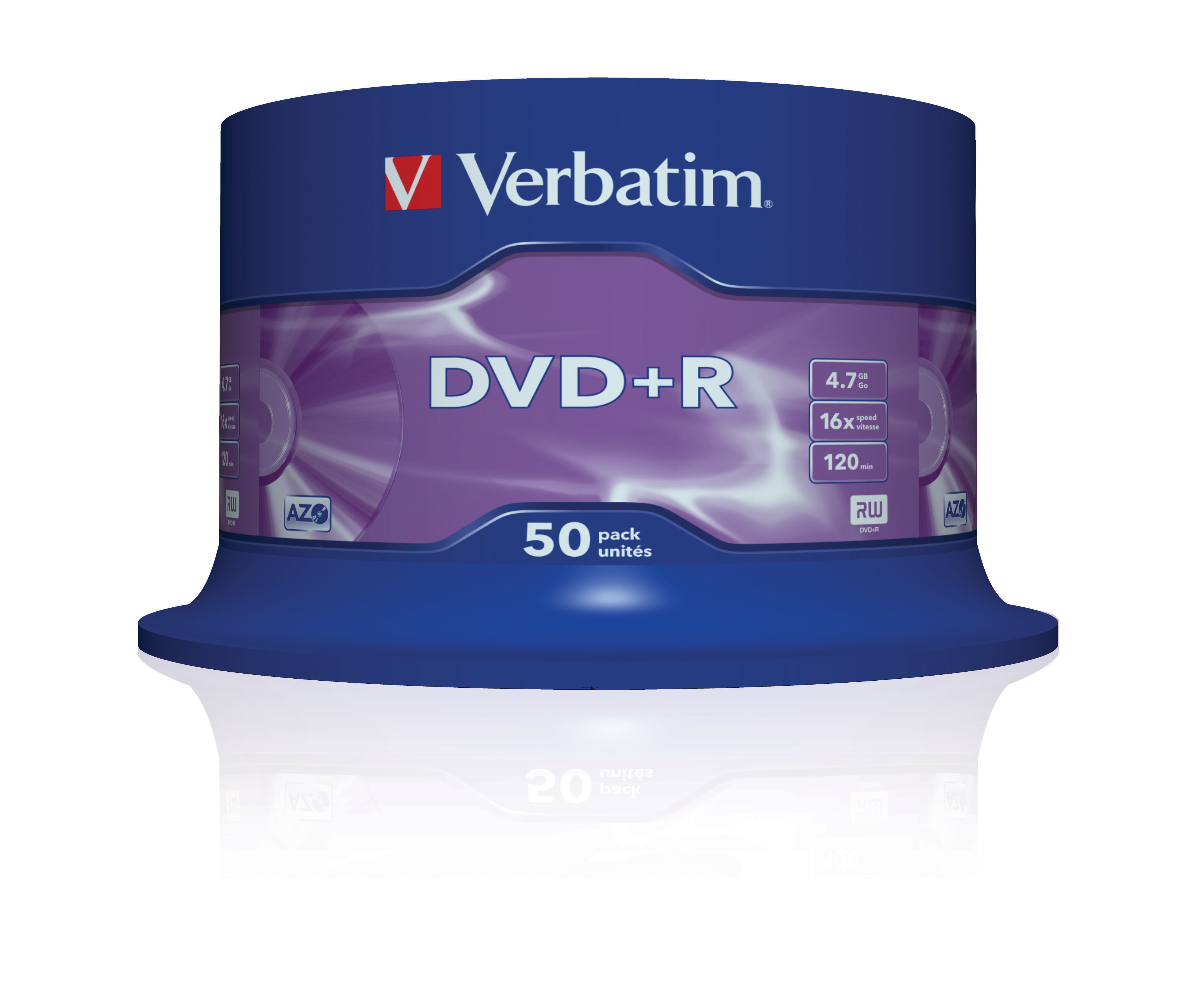 VERBATIM DVD+R 4.7GB 16x Advanced AZO (Tarrina 50)