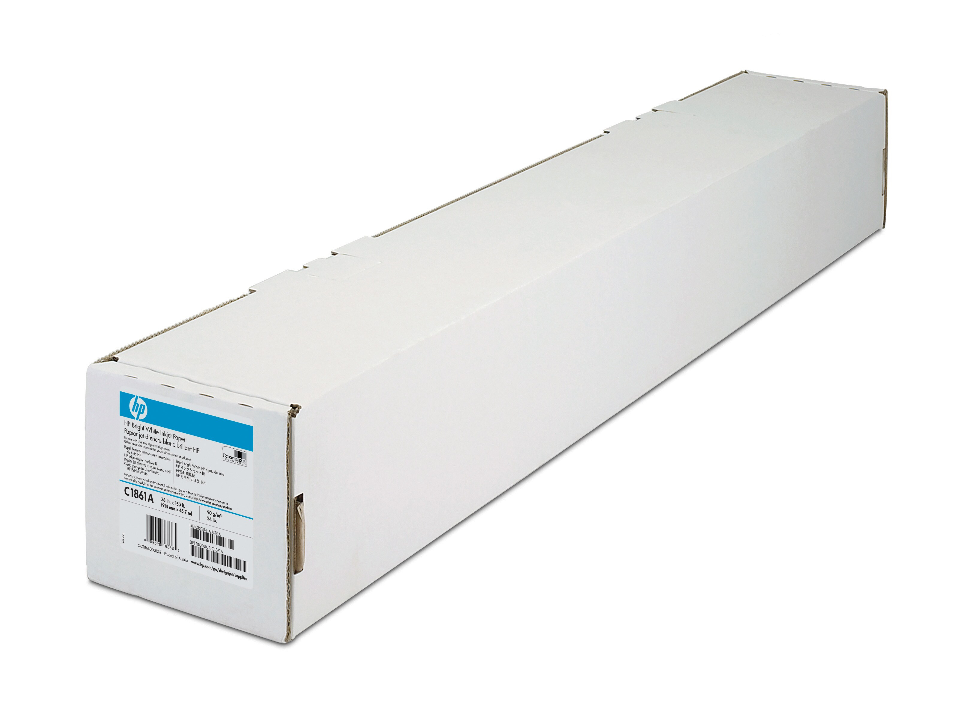 HP Papel Blanco Blanco brillante, A0, 90g/m2, 45.7m