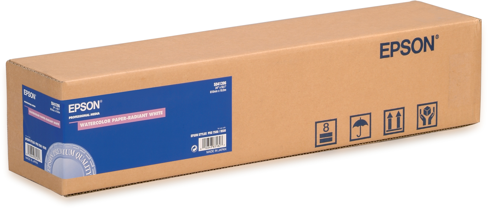 Epson GF Papel Watercolor Radiant White, 24" x 18m, 190g/m2