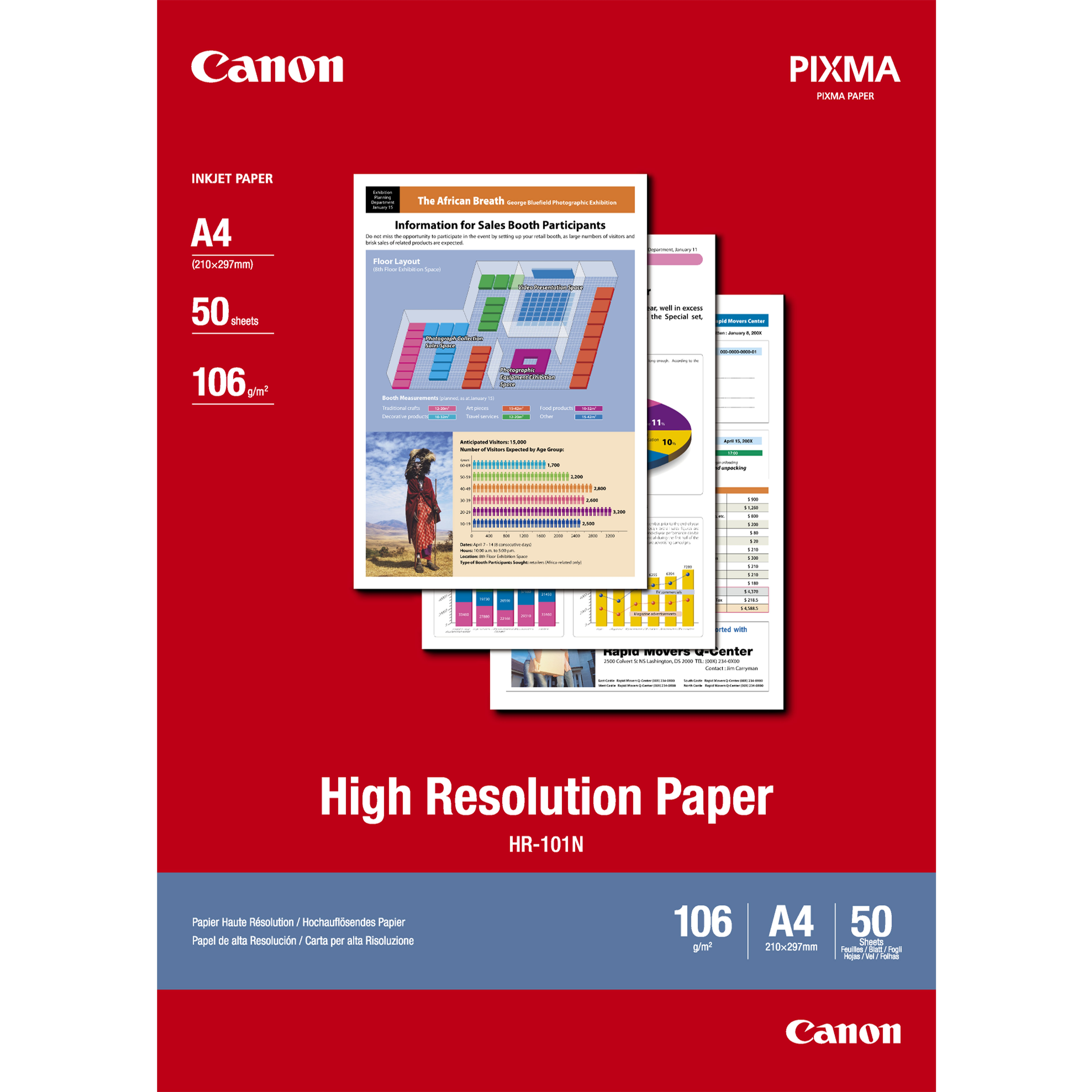Canon Papel Alta Resolucion, A4, 50 Hojas, 106g.
