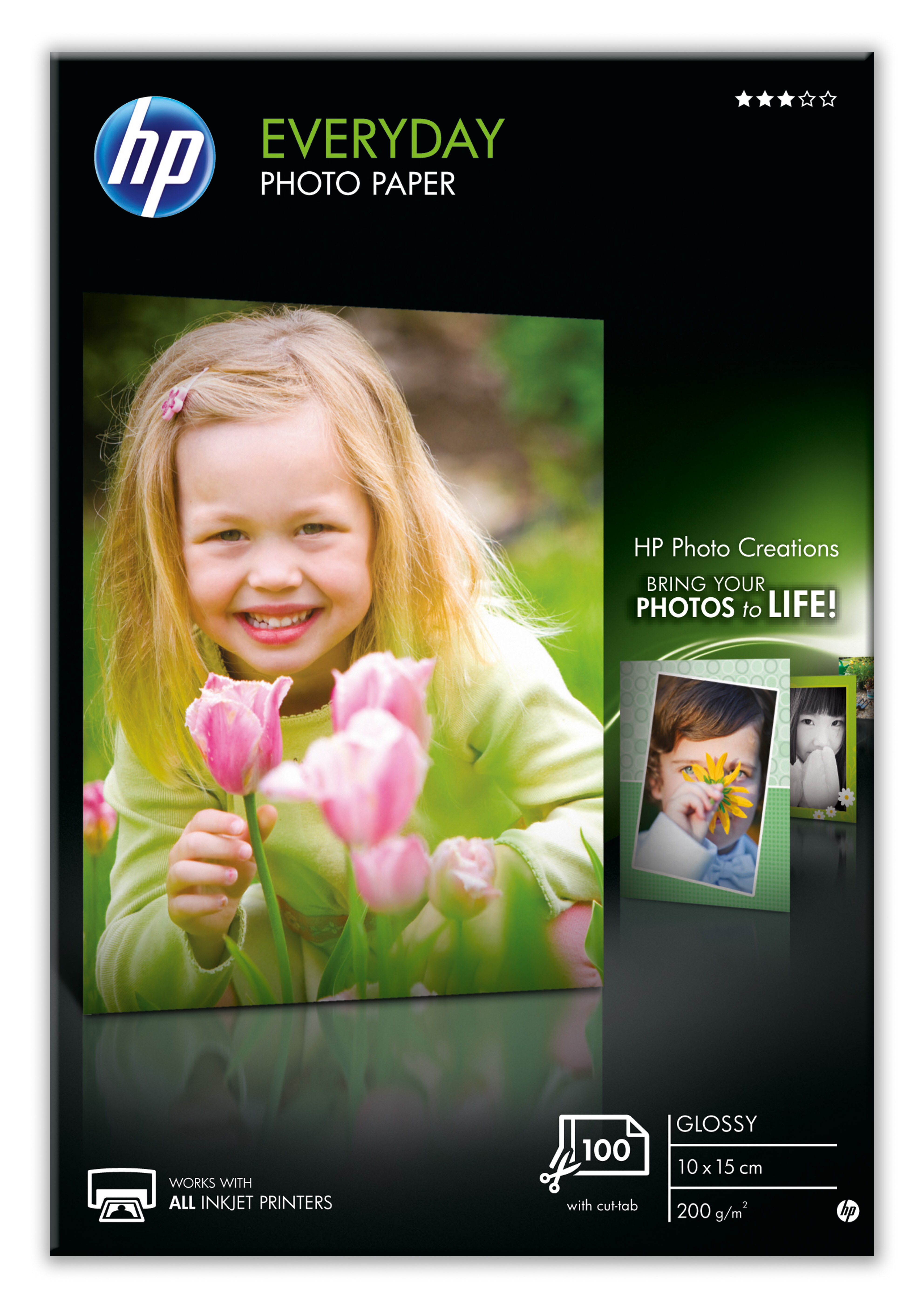 HP Papel Fotográfico Semisatinado Uso Diario. 100 hojas, 10cm. X 15cm., 175g.