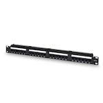 AISENS - PATCH PANEL DE 24 PUERTOS RJ45 CAT.6 UTP, 19 1U DUAL IDC, NEGRO