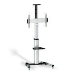 AISENS - SOPORTE DE SUELO PRO CON RUEDA, BANDEJA PARA DVD Y SOPORTE DE CaMARA PARA MONITOR/TV 50KG D