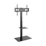 AISENS - SOPORTE DE SUELO ECO CON BANDEJA DVD PARA MONITOR/TV 40KG DE 37-70, NEGRO