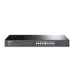 TP-LINK Switch inteligente JetStream ™ Gigabit de 16 puertos RJ45 con 2 ranuras SFP Gigabit.