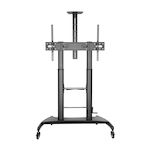 AISENS - SOPORTE DE SUELO ECO CON RUEDAS Y MANIVELA, BANDEJA PARA DVD Y SOPORTE DE CAMARA PARA MONIT