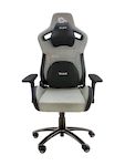 Talius silla Raptor gaming negra/gris tela transpirable, 4D, Frog, base metal, ruedas nylon