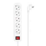 AISENS - BASE MULTIPLE 5 TOMAS CON INTERRUPTOR CON CABLE 3x1.5MM2, BLANCO, 1.4M
