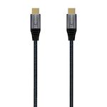 AISENS - Cable USB 3.2 GEN2x2 ALUMINIO 20GBPS 8K@30HZ 5A 100W E-MARK, TIPO USB-C/M-USB-C/M, GRIS, 1.0M
