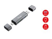 EQUIP LECTOR DE TARJETAS EXTERNO  USB 3.0 DOBLE CONEXION USB & USB-C OTG