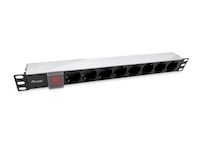 EQUIP REGLETA ALIMENTACION ALUMINIO RACK 19" 1U 8 TOMAS CON INTERRUPTOR