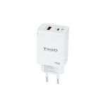TOOQ CARGADOR DE PARED GaN USB-C/PD + USB-A/QC 45W