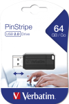VERBATIM PENDRIVE STORE'N'GO PINSTRIPE 64GB HI-SPEED RETRACTIL USB 2.0 NEGRO