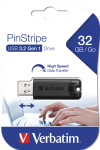 VERBATIM PENDRIVE PINSTRIPE 32GB HIGH SPEED RETRACTIL USB 3.2 NEGRO