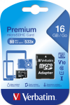 VERBATIM TARJETA MICRO SDHC 16GB CLASE 10 C/ADAPTADOR