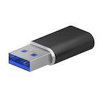 AISENS - MINI ADAPTADOR USB 3.2 GEN2 / USB 2.03A, TIPO USB-C/H-A/M, NEGRO