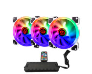 TALIUS IRIS SPECTRUM ARGB/CRONOS PACK 3 VENTILADORES 120MM + CENTRALITA. COLOR BLANCO