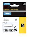 DYMO RHINO Cinta ID1-12 Negro/blanco vinilo