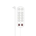 HAMA Regleta 10 Tomas C/Proteccion 2 Interruptores 2m Blanca