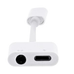 TNB WAY - Adaptador Lightning a jack de 3,5 mm hembra + Lightning hembra - blanco